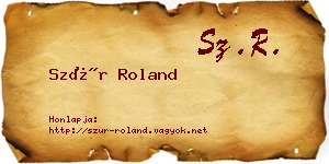 Szür Roland névjegykártya